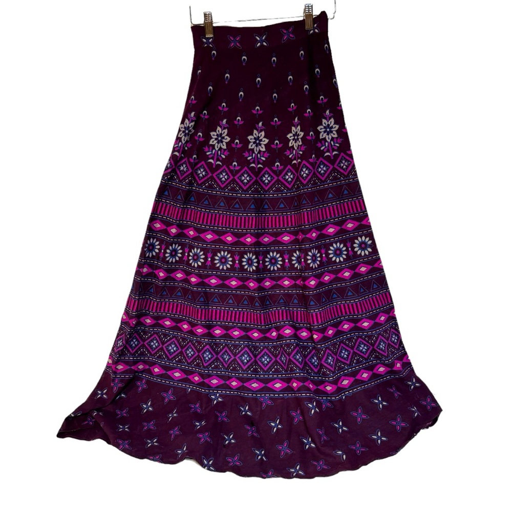 Women’s Maxi Skirt - Purple Patterned